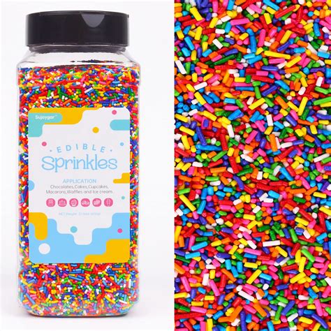 Amazon.com: Rainbow Jimmies Sprinkles, Food Grade 1.32LB Bulk Sujoygar ...