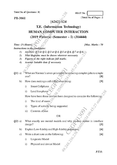 May Jun 2024 - Question - Q1) a) What are Norman’s seven principles for ...