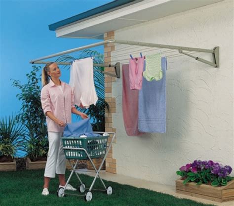 Wall Mount Folding Drying Rack | Outdoor clothes lines, Outdoor drying ...