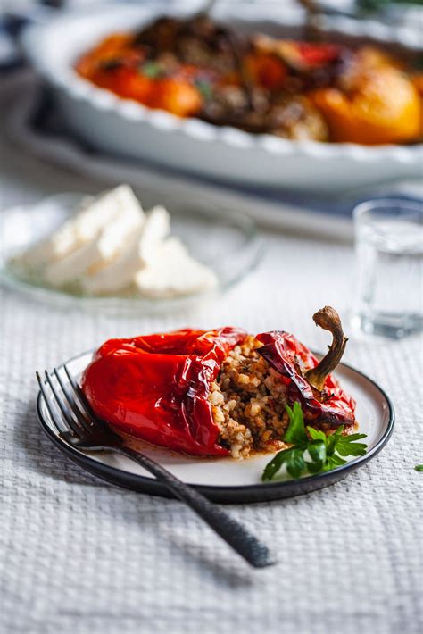 Greek Stuffed Peppers (Yemista) | Olive & Mango