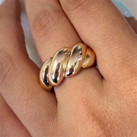 TFC Size 9 Fluffy Croissant Gold Plated Ring