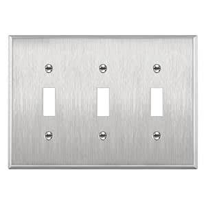 ENERLITES Toggle Light Switch Stainless Steel Wall Plate, Metal ...