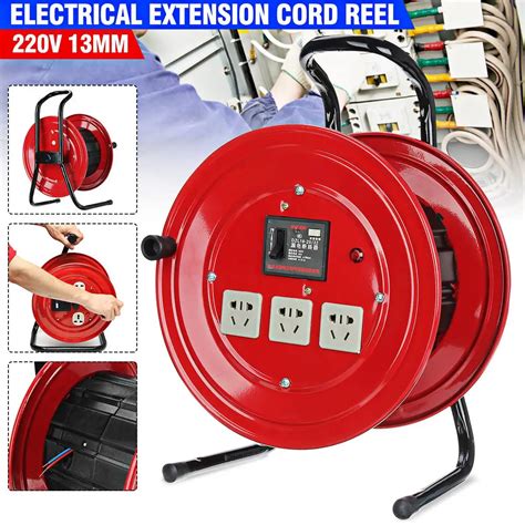 13mm Professional 220v Electrical Extension Cord Reel Multi-outlet ...