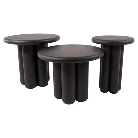 Axel Stone-Topped White Oak Side Table 18"Diameter by Mary Ratcliffe Studio For Sale at 1stDibs