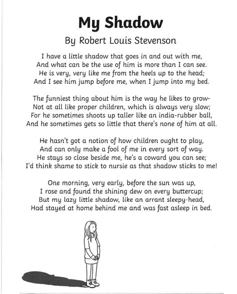 “My Shadow” has been written by Robert Stevenson and was first ...