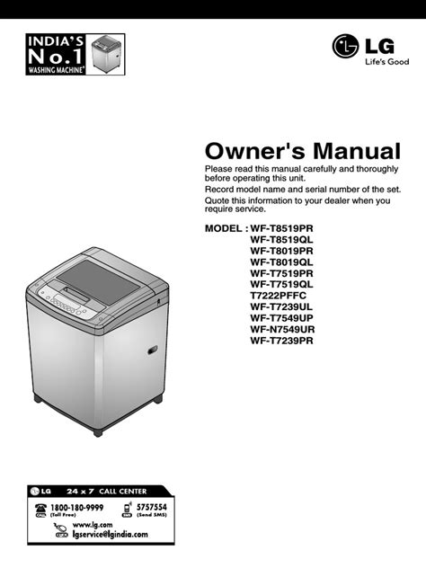 LG Washing Machine User Guide 的图像结果