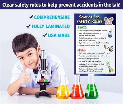 Science Lab Safety Rules Poster - Laminated - 12x18 Philippines | Ubuy
