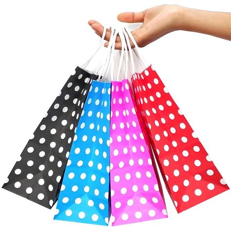 Aakriti Paper Gift Bags with Handles Polka Dot Paper Party Favor Bags ...