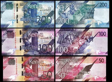 Kenya 3 Pcs SET , 50 100 200 Shillings 2019, UNC, P-52 53 54 – Fortumor Numismatic Center