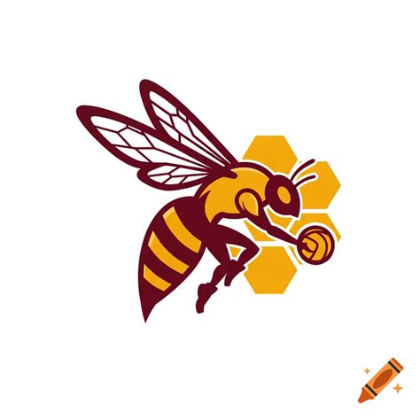 SA Hives volleyball team logo with bee and honeycomb in maroon and ...