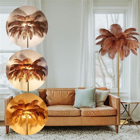 Amazon.com: pombconw LED Floor Lamp,Ostrich Feather Floor Lamps for ...