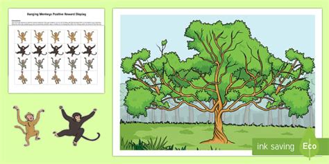 Hanging Monkeys Positive Reinforcement Display Cut-Outs
