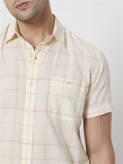 Buy Pink Windowpane Check Slim Fit Casual Shirt Online at Muftijeans