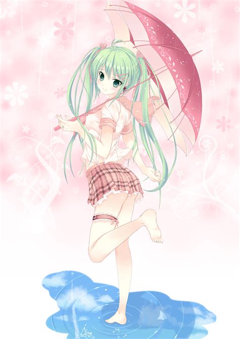 aqua (artist) vocaloid hatsune miku feet garter seifuku | #154733 ...