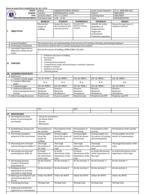 Image result for Daily Lesson Log Template