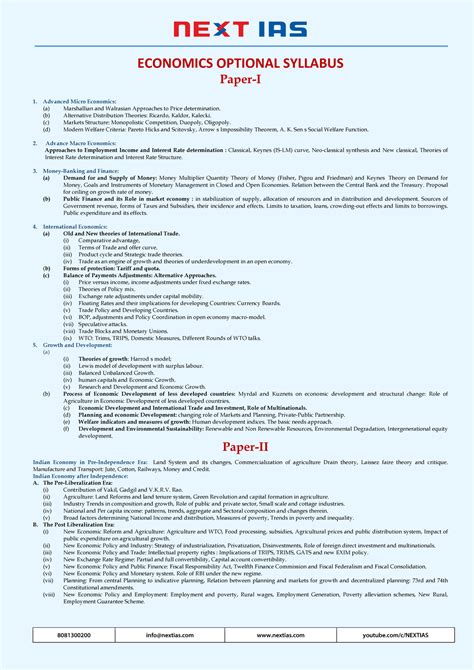 ECONOMICS OPTIONAL SYLLABUS: Advanced Micro & Macro Economics Overview ...
