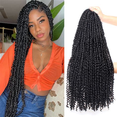 Buy Xtrend 8packs 22inch Pre-twisted Passion Twist Hair Natural Black ...