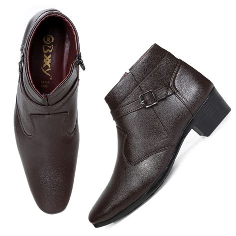 Buy Floarkart Men's Faux Leather Height Increasing Boots | Formal ...