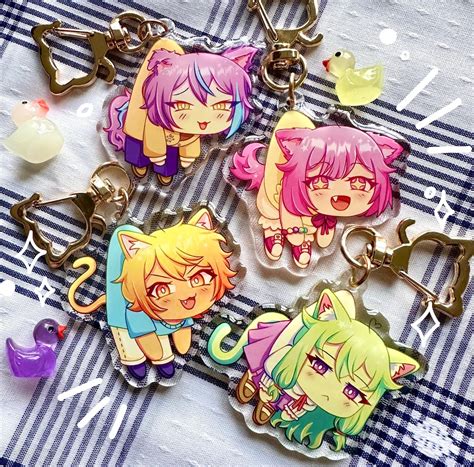 Wonderland X Showtime Cat and Dog Acrylic Charms Project Sekai - Etsy