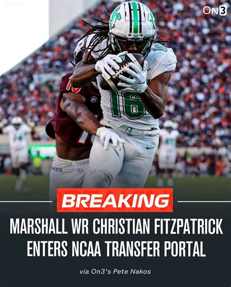 Transfer Portal | Marshall WR Christian Fitzpatrick has entered the ...