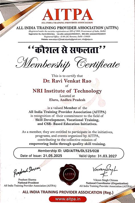 National Recognition for Skill Development Excellence