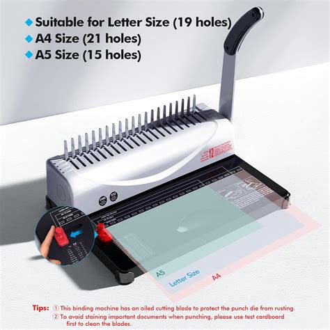 MAKEASY Binding Machine, 21-Hole, 450 Sheets, Comb India | Ubuy