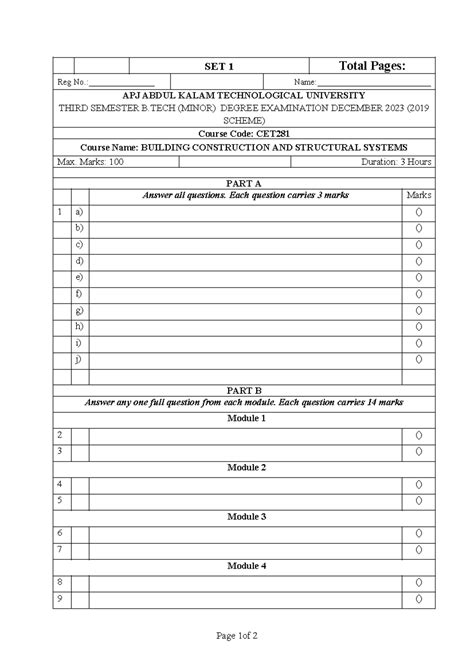 03.CET281- Building Construction AND Structural Systems-QP - SET 1 ...