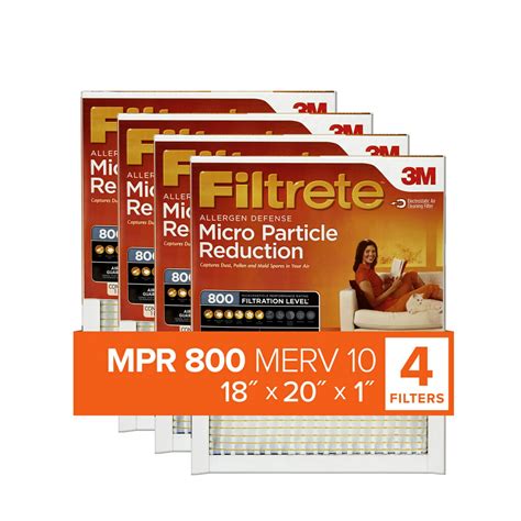 Filtrete 18x20x1 Air Filter, MPR 800 MERV 10, Micro Particle Reduction ...