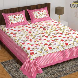VNV Creation Cotton Double Flat 144 TC Jaipuri Prints Bedsheet - Buy ...