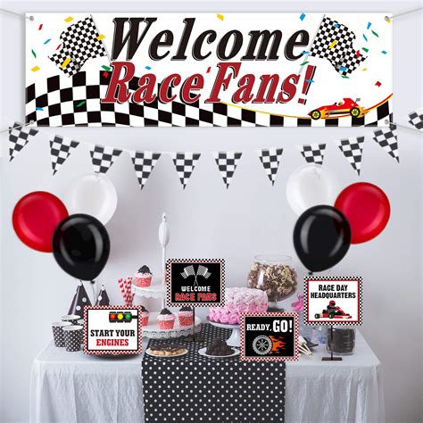 Buy Race Car Party Decoration Kit of 40 Pieces, Large Racing Cutouts ...