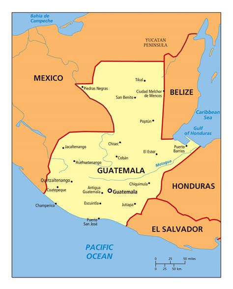 Geographical Map Of Guatemala