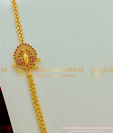 Buy New Model Ruby Stone Peacock Mugappu Design Side Pendant Thali ...