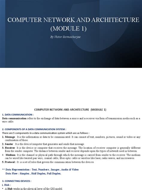 Computer Network Architecture Module 1 | PDF | Network Topology ...