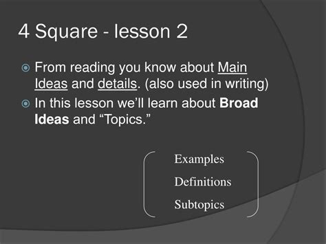 Image result for 4 Square Method