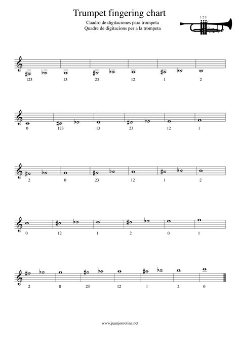 Free Printable Trumpet Fingering Chart [PDF] Sheet