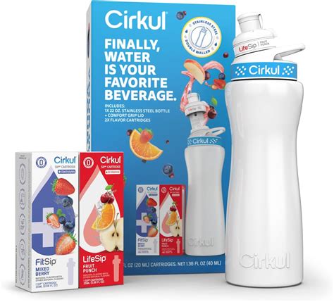 Amazon.com: Cirkul 22oz Stainless Steel Water Bottle with 3 Flavor ...