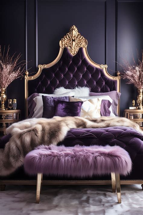 Purple And Gold Bedroom Set