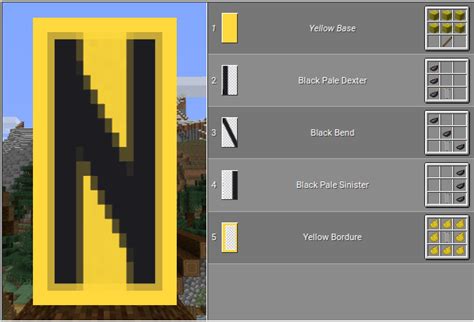 Minecraft Banner - Black on Yellow