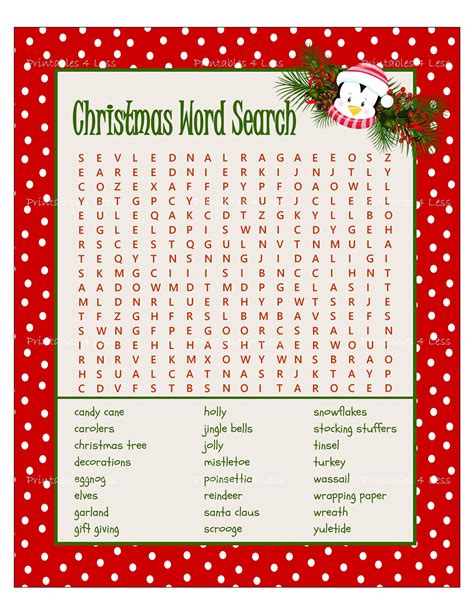 Christmas Search Word Puzzles