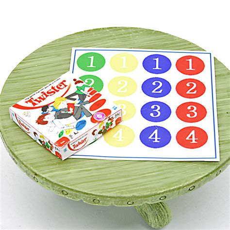 Miniature Twister Game and mat, Fairy Garden Accessory