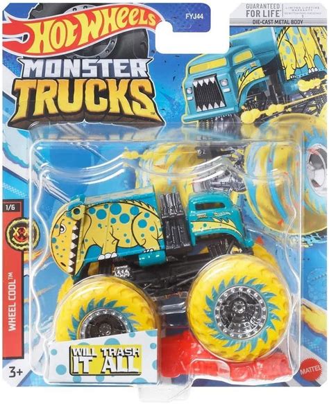 Hot Wheels 1:64 Scale Monster Trucks Will Trash It All - Die-Cast ...