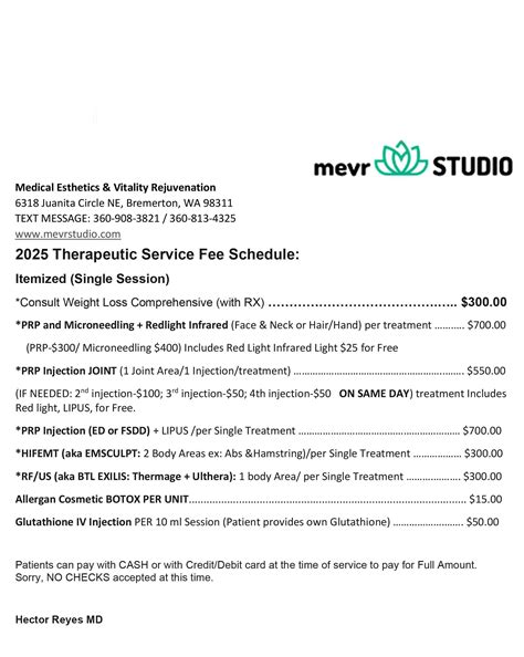 Therapeutic Service Fee Schedule:-mevrstudio| mevrSTUDIO – Health ...