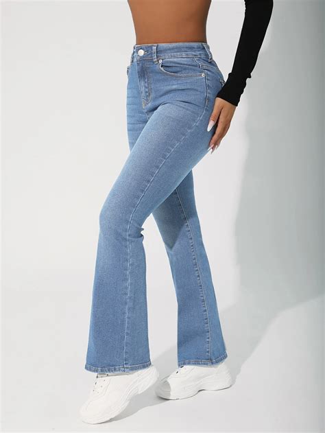 SHEIN PETITE High Waist Flare Leg Jeans | SHEIN UK
