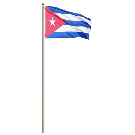 Cuba Flag With Pole, Cuba Flag Waving, Cuba Flag Waving Transparent, Cuba Flag PNG Transparent ...