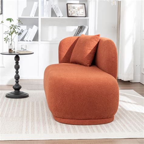 Modern Teak Wood Chaise Lounge Sofa | Luxury Bouclé Chair – Sky Rise Decor