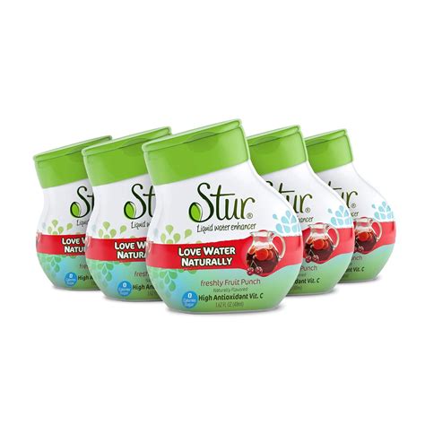 Buy Stur - Fruit Punch, Natural Water Enhancer, 5 Bottles, Makes 100 ...