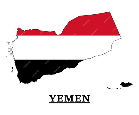 Yemen national flag map design, illustration of yemen country flag inside the map | Premium Vector