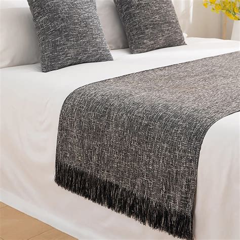 Amazon.com: Cotton Linen Bed Runner,solid Color Bed Runner Bed Scarf ...