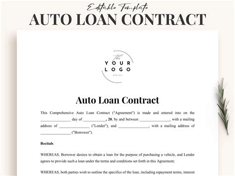Car Note Contract Used Car Contract Template Venngage