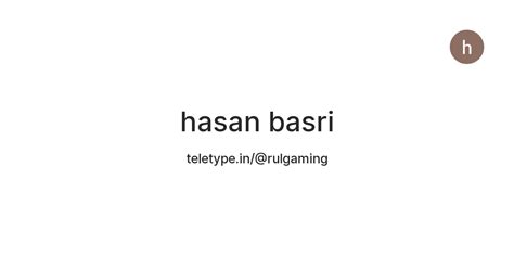 hasan basri — Teletype